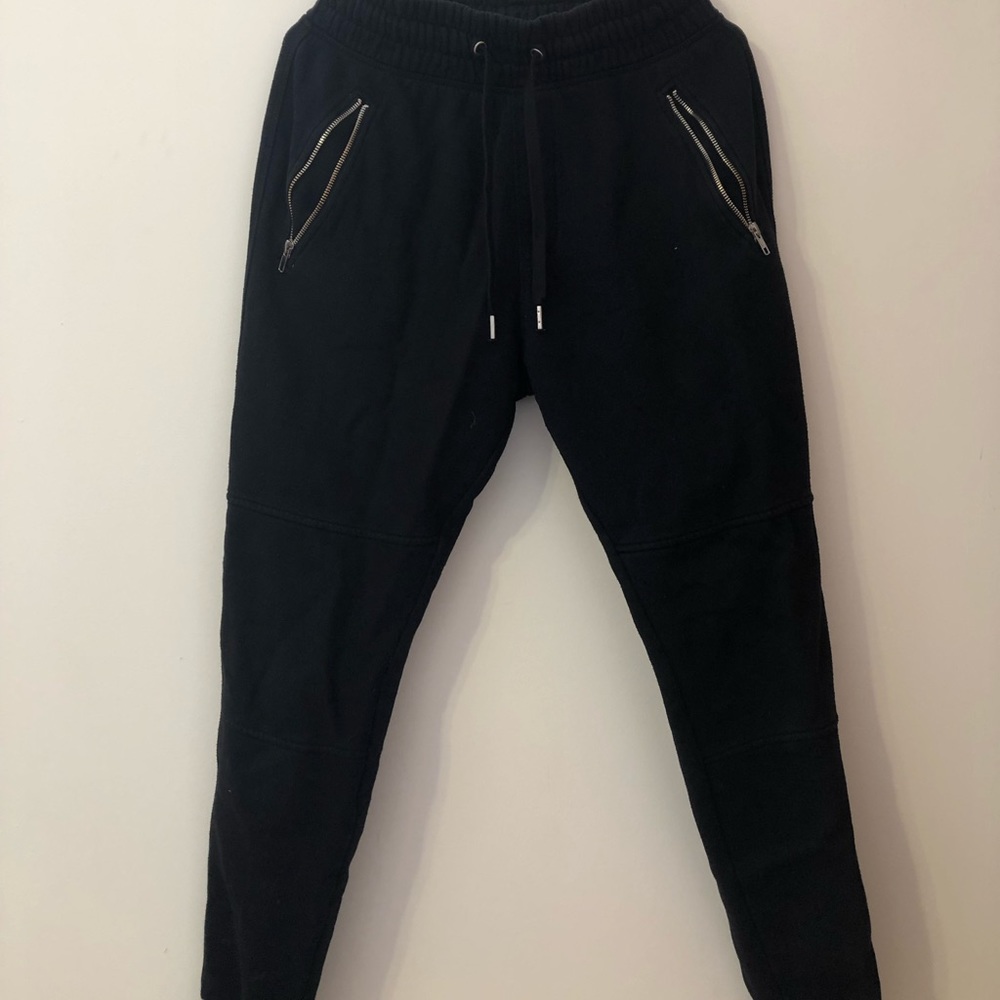 H&M Black Sweatpants With Pocket Zips